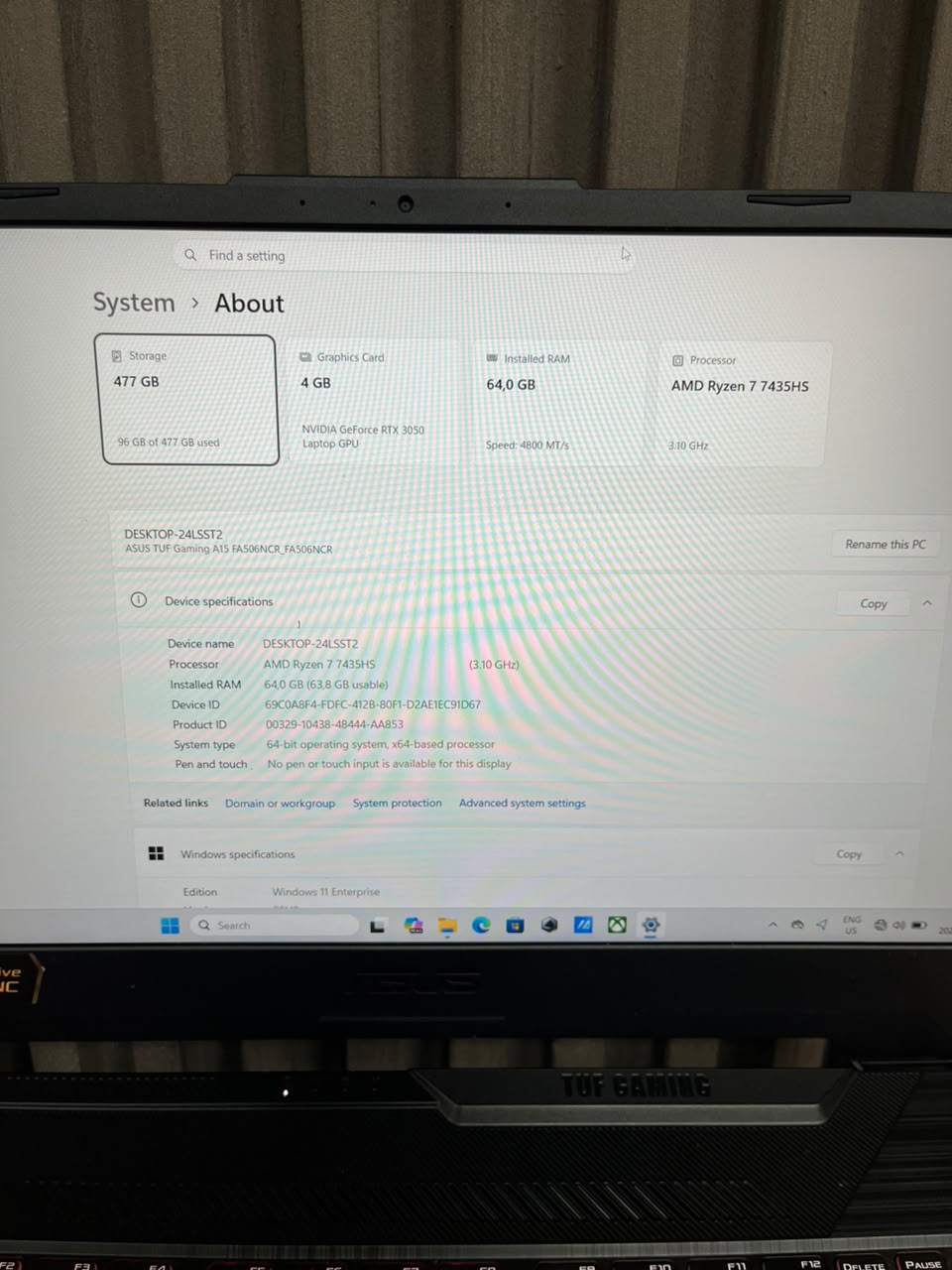 Asus TUF Gaming A15 AMD Ryzen 7 7435HS